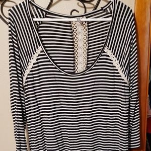 Lace and stripped shirt